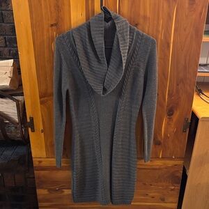 A. Byer Charcoal Cowl Neck Sweater Dress